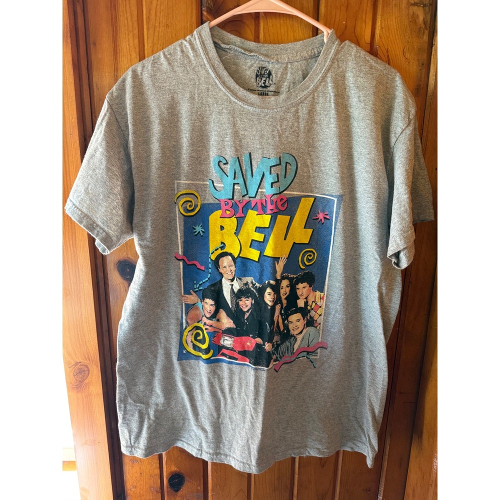 Saved By The Bell T-Shirt 90s TV Show Graphic Tee Gray Size Large‎